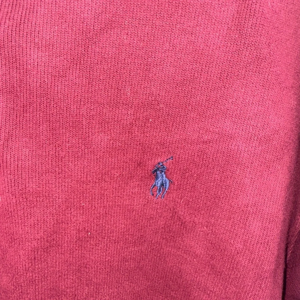 Vintage Polo Ralph Lauren 1/4 Zip Pullover Sweater Maroon With Brown Pony Large